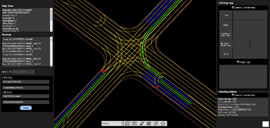 HDMap-based Routing Smulation / Monitoring